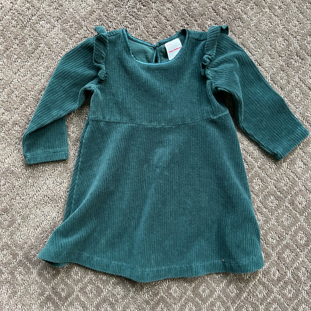 Hanna Andersson velvet dress and gold tights